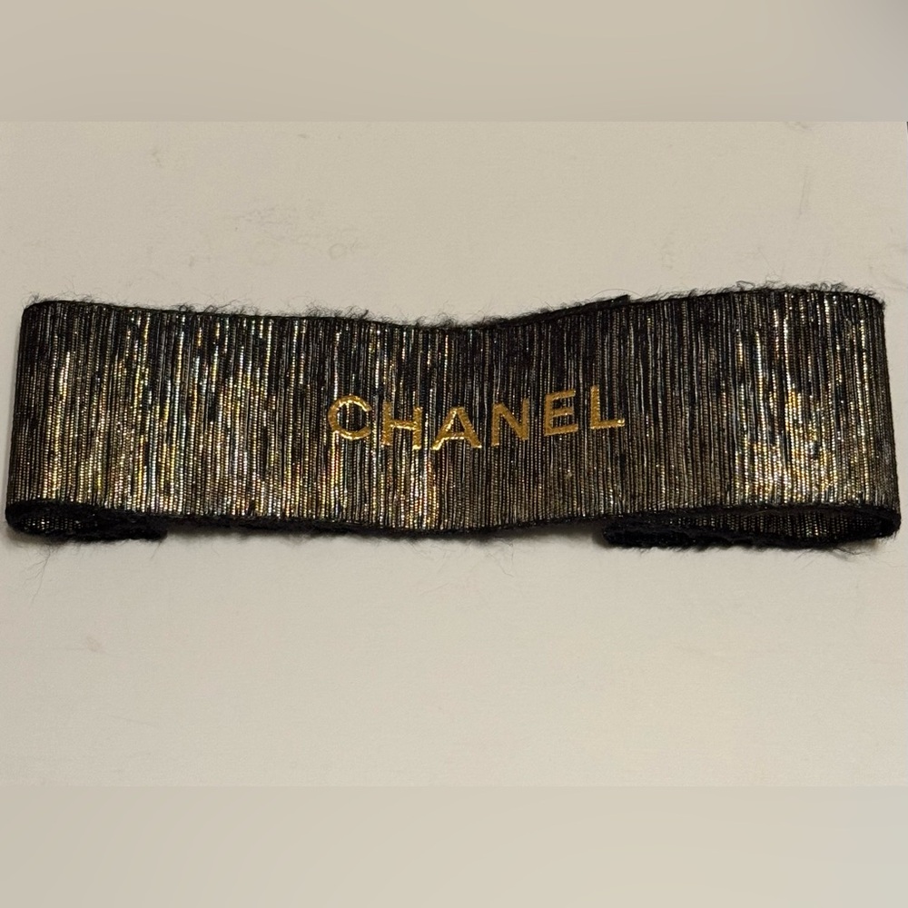 Chanel Black and Gold Ribbon